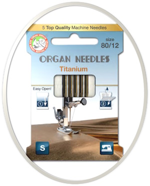 Organ Nadel 80 Stretch zum sticken, Maschinen-Stickmuster. 80 Organ Stretch Embroidery Sticknadel (Titanium)