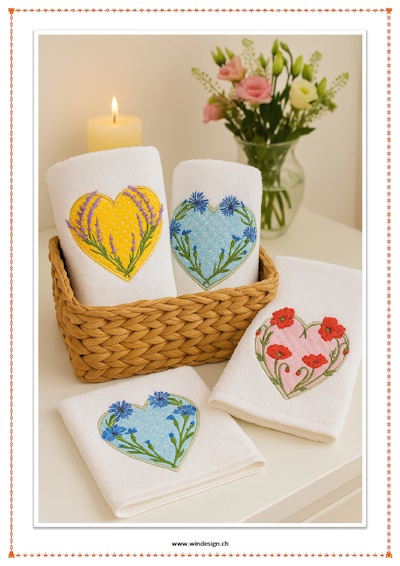 Stickmuster Blumen mit Applikation