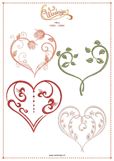 Herz Stickmuster Valentinstag