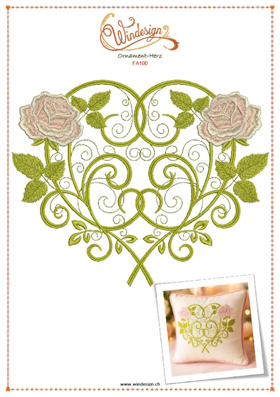Stickmuster Herz, Valentinstag