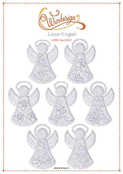 Stickmuster Lace engel Weihnachtsstickmuster
