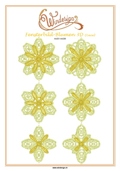 Fensterbild, Lace-Blumen 3D