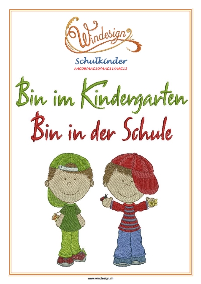 Schulkinder, Bin im Kindergarten, Bin in der Schule