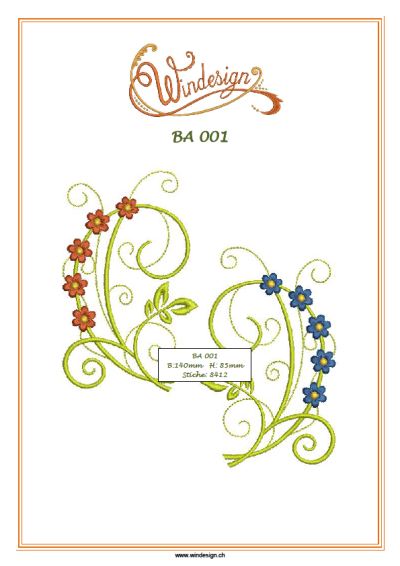 BA 001, Blumen
