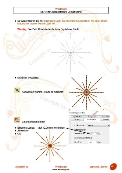 Schulungsunterlagen BERNINA-Software V8 & Stickmuster Multi-Hooping/Loch-Stickerei