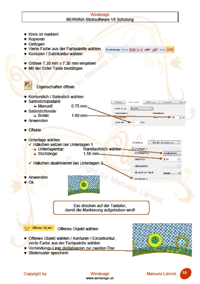 Schulungsunterlagen BERNINA-Software V8 & Stickmuster Hausgemacht